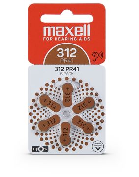 Maxell 312 hörapparatsbatteri 6-pack