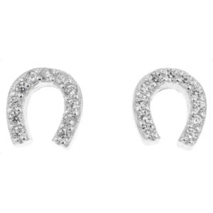 Silver Bar zirkon Hästsko pave örhängen klar 6 mm 7952 main product photo