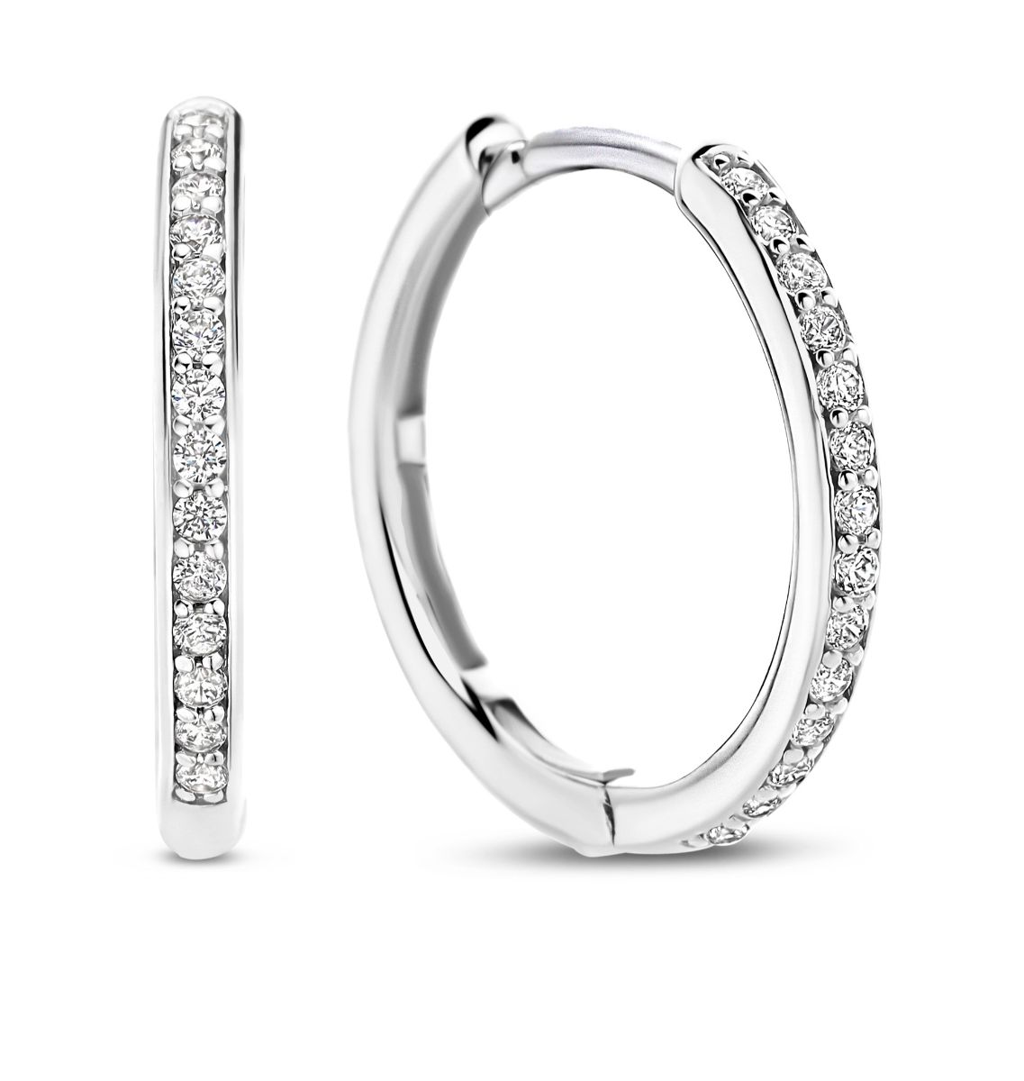 TI SENTO hoops i silver med zirkonia stenar 18 mm 7959ZI