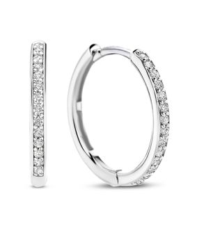 TI SENTO hoops i silver med zirkonia stenar 18 mm 7959ZI