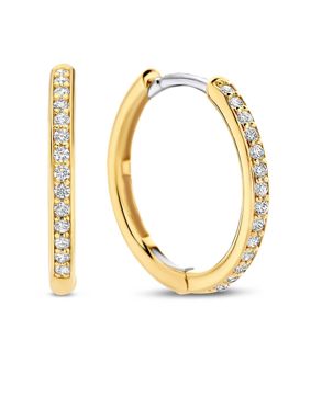 TI SENTO guldpläterade hoops i silver med zirkonia stenar 18 mm 7959ZY