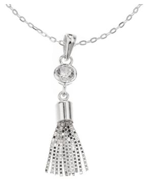 Silver Bar Hollywood tassel zirkon 42+3mm hängsmycke 7968