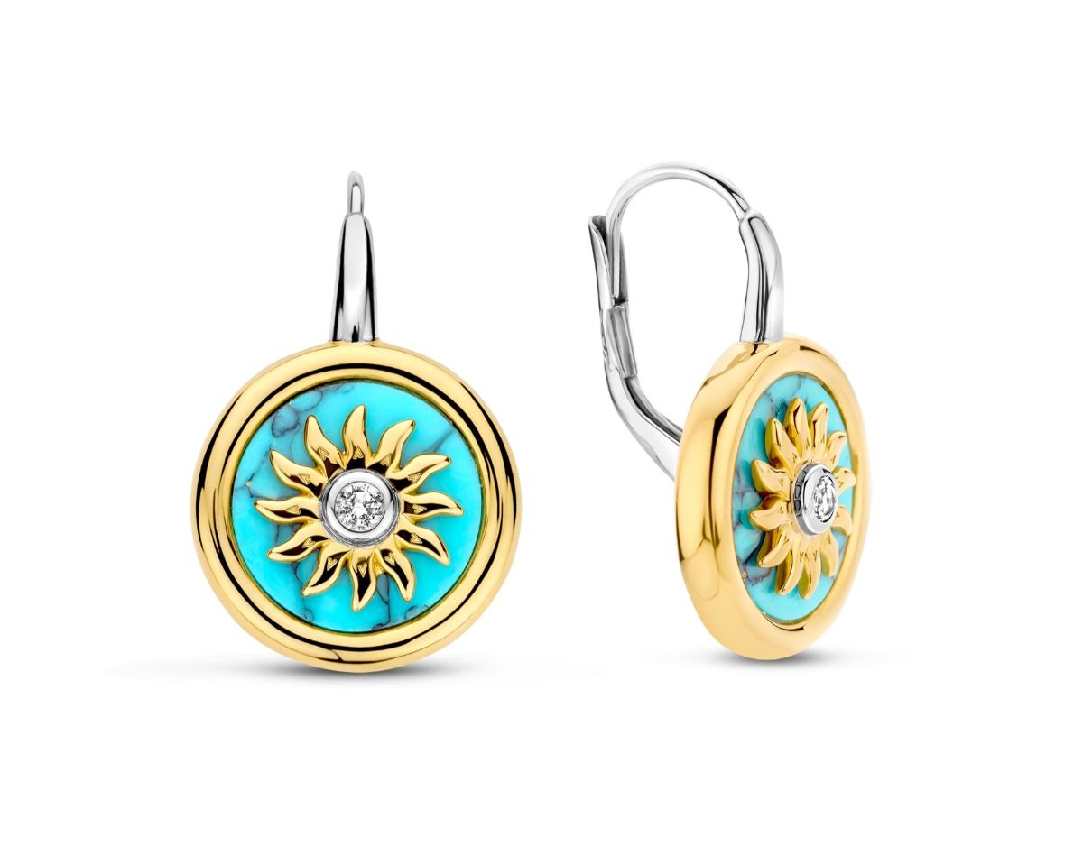 TI SENTO myntörhängen med turkossten 7971TQ