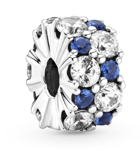 Pandora Clear & Blue Sparkle klämstopp 799171C01