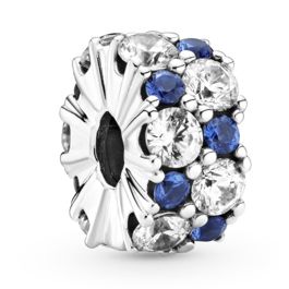 Pandora Clear & Blue Sparkle klämstopp 799171C01 - klockmagasinet.com