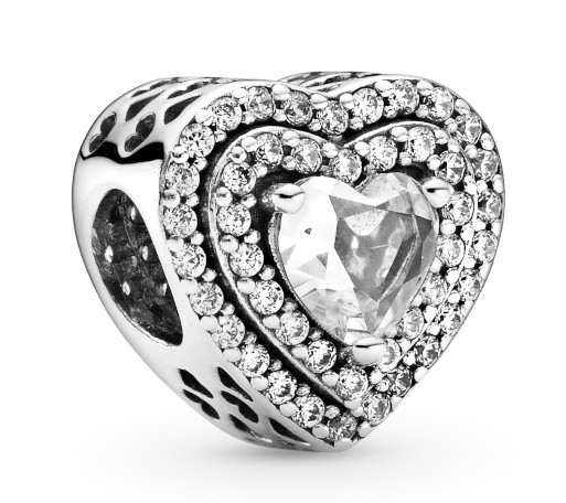 Pandora Sparkling Levelled Hearts berlock 799218C01