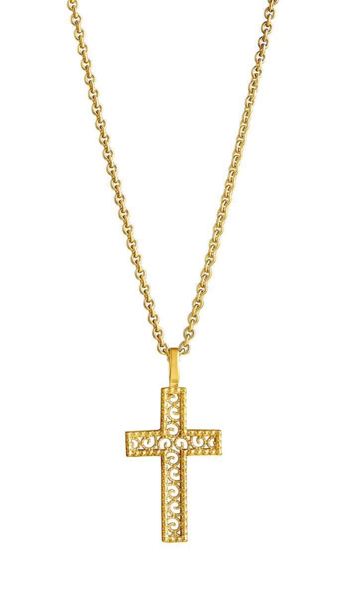 Lempikoru Heart gulguldplaterad silverkors 59 066 00 500