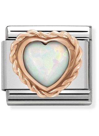 Nomination Rose Gold Heart with White Opal 430509-22