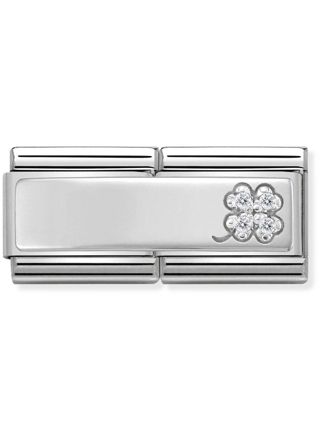 Nomination Silvershine Double Four-Leaf Clover with CZ 330731-11