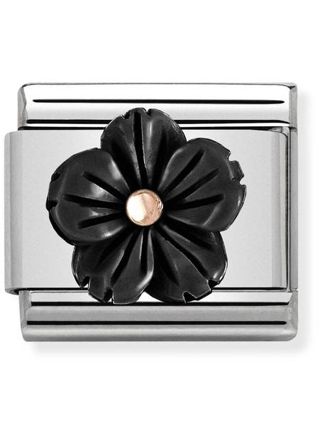 Nomination Rose Gold Flower in Onyx Paste 430510-01
