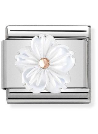 Nomination Rose Gold Flower in White Mother of Pearl 430510-02