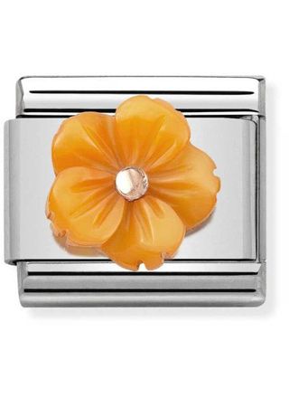 Nomination Rose Gold Flower in Orange Mother of Pearl 430510-05