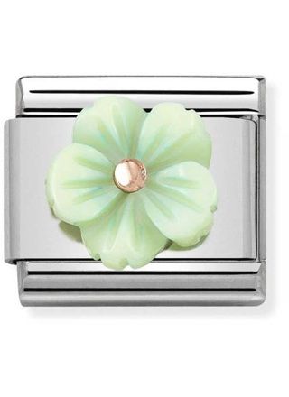 Nomination Rose Gold Flower in Green Mother of Pearl 430510-10
