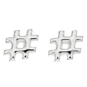 Silver Bar hashtag örhängen 7 mm 8070 main product photo