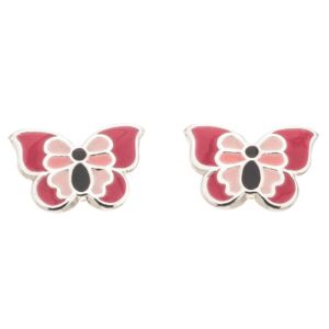 Silver Bar Fjäril örhängen ljusröd 7 mm 8084 main product photo