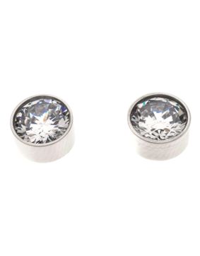Silver Bar The bling stiftörhängen med zirkon 8 mm stål 8124