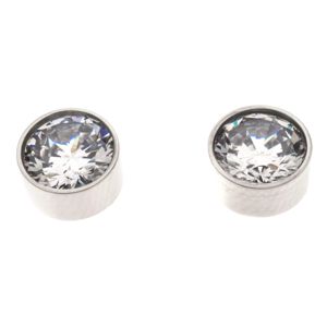 Silver Bar The bling stiftörhängen med zirkon 8 mm stål 8124 main product photo