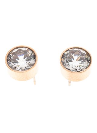 Silver Bar The bling stiftörhängen med zirkon 8 mm stål rosegoldplaterad 8126