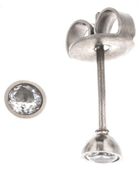 Silver Bar titan kubiska zirkon 3mm örhängen 8164