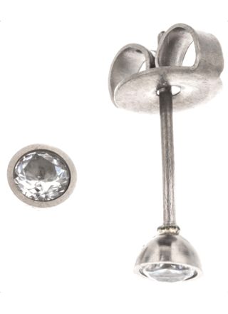 Silver Bar titan kubiska zirkon 3mm örhängen 8164