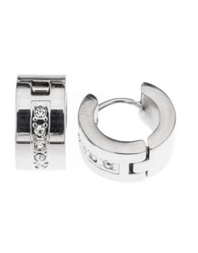 Silver Bar läkringar 7x14 mm stål med zirkon 8230