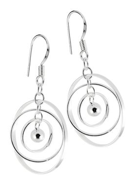 Silver Bar Saturnus hängande örhängen 38 mm 824