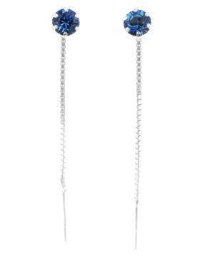 Silver Bar zirkon örkedja blå 4 mm 8294
