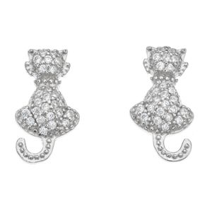 Silver Bar katt pave örhängen 15 mm 8322 main product photo