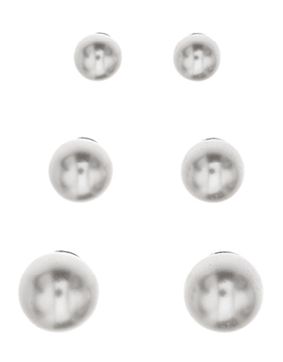 Silver Bar pärl örhängen 3-pack 3+4+5 mm 8325