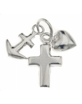 Silver Bar Hopp Tro ock kärlek hängsmycke 12 mm 8366