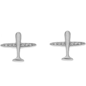 Silver Bar flygplan zirkonörhängen 10 8416 main product photo