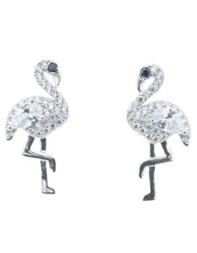 Silver Bar Flamingo pave stiftörhängen 18 mm 8418