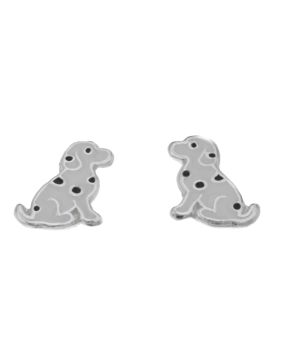 Silver Bar Dalmatinhund örhängen 9 mm 8502