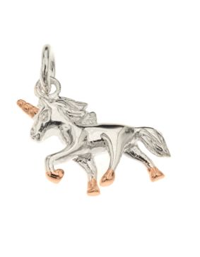 Silver Bar Unicorn 2-färgad hängsmycke 18 mm 8566