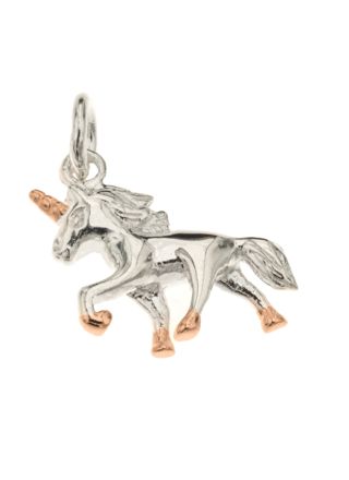 Silver Bar Unicorn 2-färgad hängsmycke 18 mm 8566