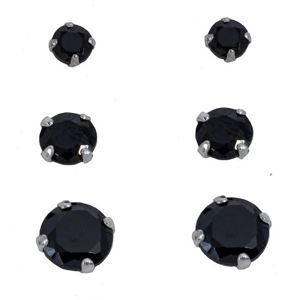 Silver Bar smyckeset med tre par zirkonia örhängen black 8742 main product photo