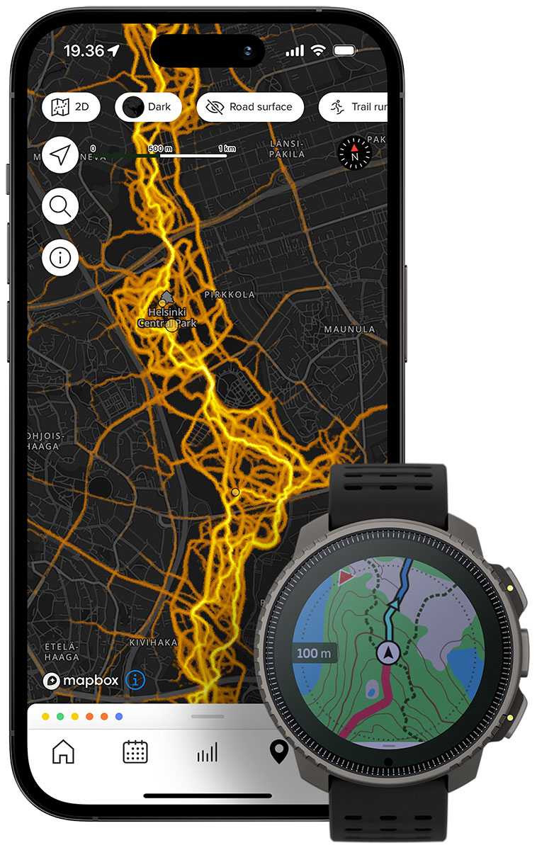 Suunto Vertical GPS-klocka med stor skärm och upp till 500 timmars  batteritid, för träning och utomhusaktiviteter