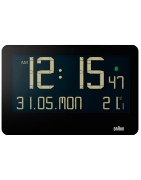 Braun digital väggklocka svart BC14B