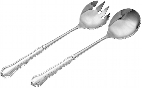 Chippendale salladsbestick i silver