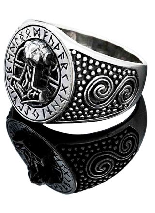 Northern Viking Jewelry Rune Thor's Hammer ring NVJ-H-SO002