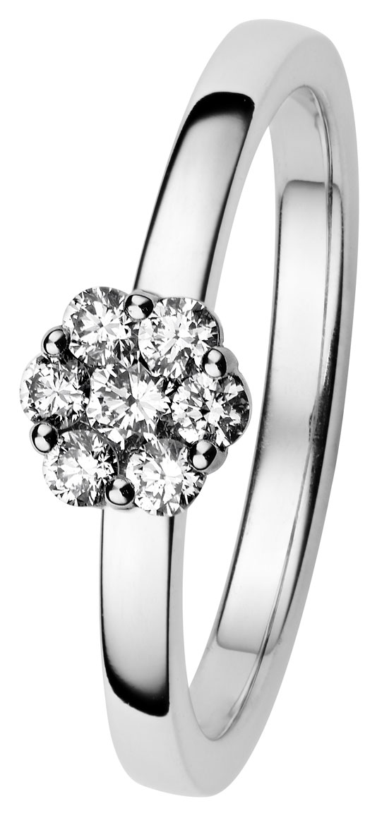 Kohinoor 934-232V-40B4 diamantring vitguld Dahlia