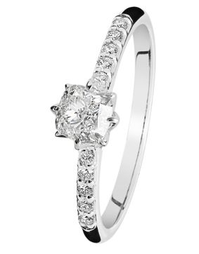 Kohinoor Rosa cushion cut vitguld diamantring 983A-260V-60B3