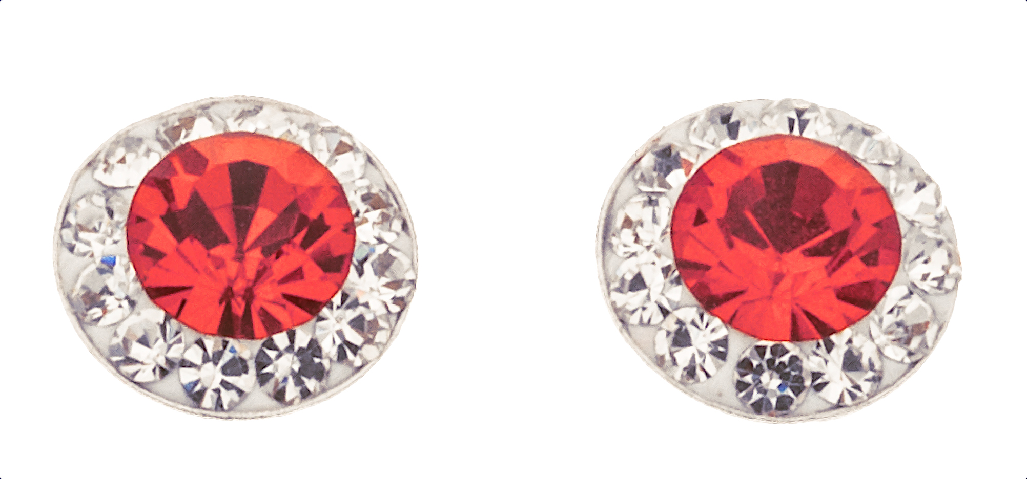 Silver Bar Spectrum stiftörhängen röd 6mm 997