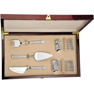 Tähkä silver kaffe bestick 15-delar i en pianolackad låda main product photo