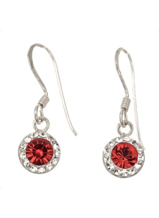 Silver Bar Spectrum hängande örhängen röd 22 mm 999