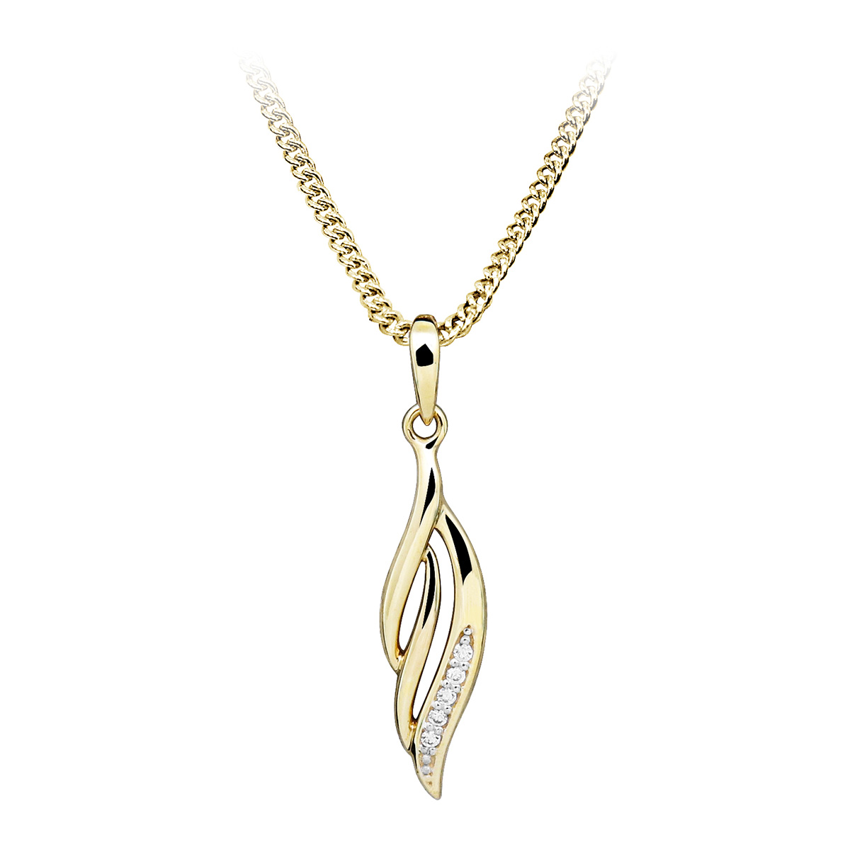 Lykka Casuals guldhänge löv 20,5 mm