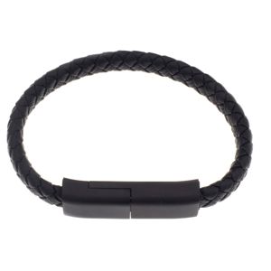 Silver Bar USB-laddnigskabel-armband svart C-serien Android 18,5 cm 2286 main product photo