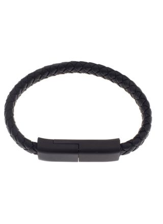 Silver Bar USB-laddnigskabel-armband svart  för iPhone 20,5 cm 2282