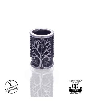 Northern Viking Jewelry Silver Tree Of Life skäggsmycke NVJHE016