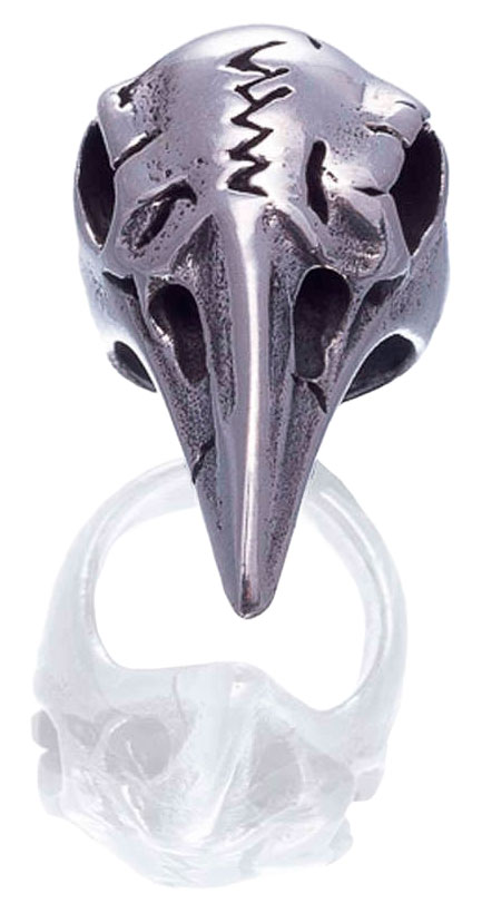 Northern Viking Jewelry Silver Raven Skull skäggsmycke NVJHE022